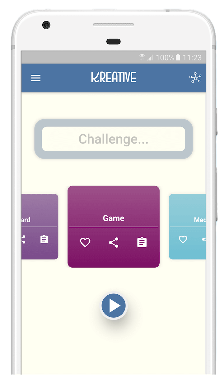 Kreative brainstorming app screenshot